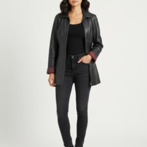 BLACK WILSONS WOMAN LEATHER JACKET SIZE M